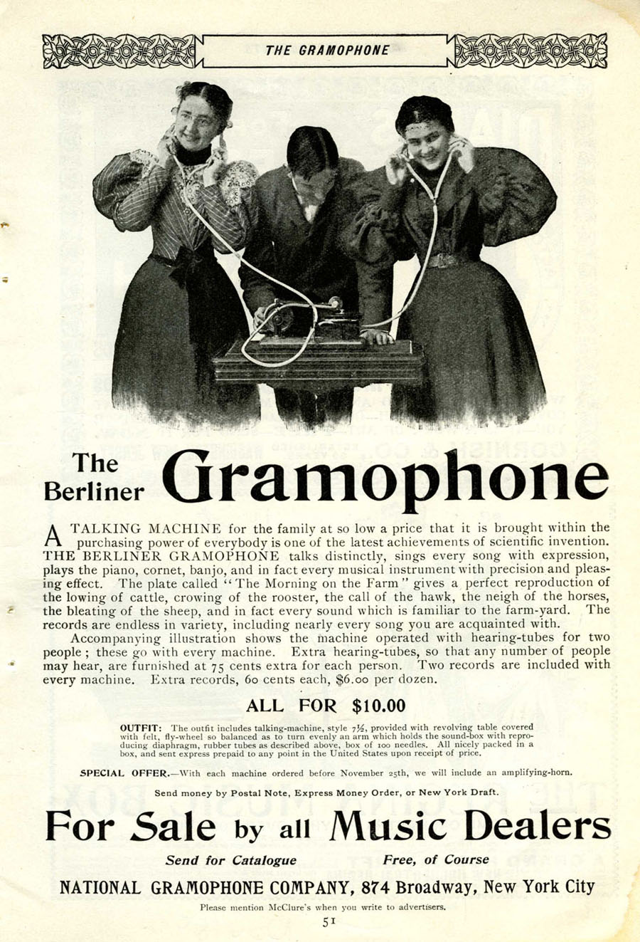 PHONOGRAPHE carte publicitaire illustrée Corona machine parlante
